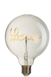 Led Lampe In Box Love Glas Gelb/Transparent E27 - (10668)